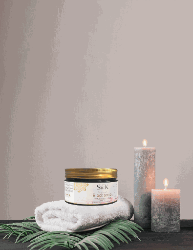 Moroccan Black Soap with Rose 100g